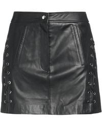 Maje - Mini Skirt Lambskin - Lyst