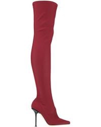 Sergio Rossi Knee Boots - Red