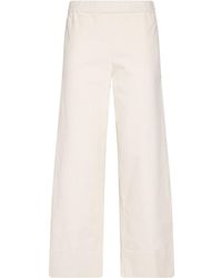 Whyci - Ivory Pants Cotton, Elastane - Lyst