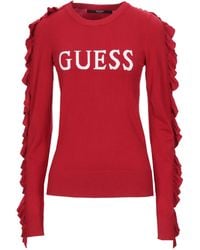 guess jumper red