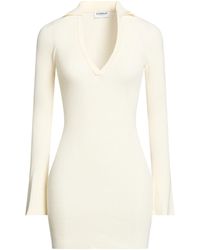 Dondup - Ivory Mini Dress Viscose, Polyester, Polyamide - Lyst