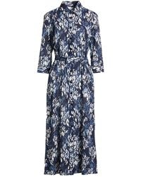 chinese dress ladies Evi Grintela Valerie Shirt Dress in Blue and White Sea Shell Print –  Shopcestmimi main image 0