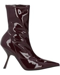 Sergio Rossi - Burgundy Ankle Boots Textile Fibers - Lyst