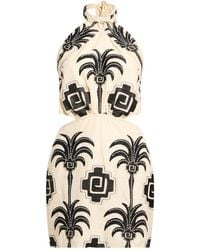 Johanna Ortiz - Cream Mini Dress Cotton, Polyester - Lyst