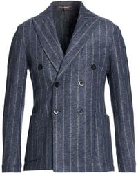 AT.P.CO - Slate Blazer Acrylic, Virgin Wool, Polyester - Lyst