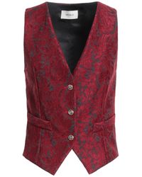 ViCOLO - Burgundy Tailored Vest Polyester, Cotton, Synthetic Fibers, Viscose, Polyurethane - Lyst