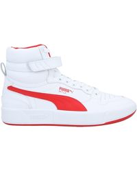 puma white high top shoes
