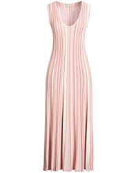 Drumohr - Antique Rose Midi Dress Viscose, Cotton, Polyester - Lyst