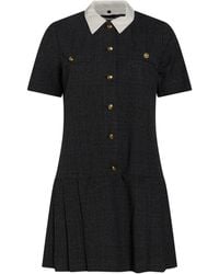 Sandro - Charcoal Mini Dress Polyester, Viscose, Elastane - Lyst