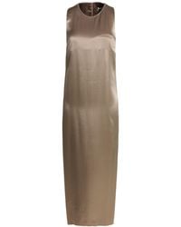 Peserico - Taupe Maxi Dress Viscose - Lyst