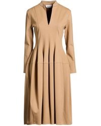 MEIMEIJ - Camel Midi Dress Viscose, Polyamide, Elastane - Lyst