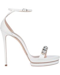 casadei white heels