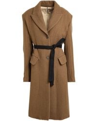 Masnada - Khaki Coat Wool, Polyamide - Lyst
