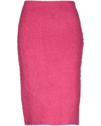 Versace Tweed Midi Skirt in Pink Womens Clothing Skirts Knee-length skirts 
