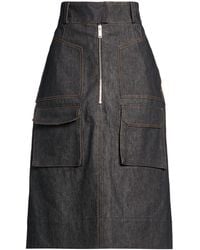 Maison Kitsuné - Charcoal Denim Skirt Cotton - Lyst