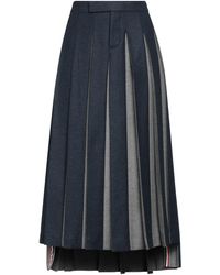 Thom Browne - Maxi Skirt Virgin Wool - Lyst