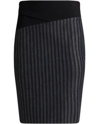 Pinko - Charcoal Mini Skirt Wool, Polyamide, Polyester, Elastane - Lyst