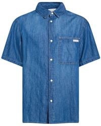 Calvin Klein - Denim Shirt Cotton, Linen, Lyocell - Lyst