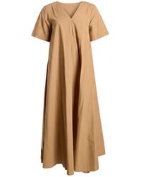 Ottod'Ame - Camel Midi Dress Cotton - Lyst