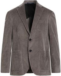 Fedeli - Taupe Blazer Cotton, Cashmere, Elastane - Lyst