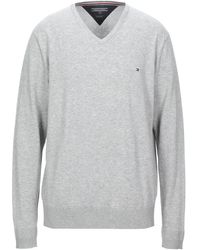 tommy hilfiger grey v neck sweater