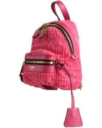 Moschino - Fuchsia Backpack Textile Fibers - Lyst