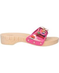 Scholl - Fuchsia Mules & Clogs Leather, Textile Fibers - Lyst
