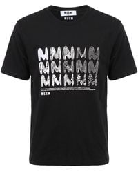 MSGM - T-Shirt Cotton - Lyst