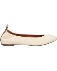Lanvin - Cream Ballet Flats Lambskin, Calfskin - Lyst