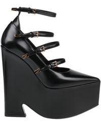 Versace - Satin Wedge Pumps - Lyst