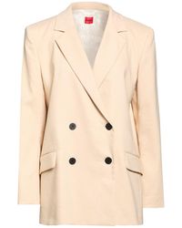 HUGO - Sand Blazer Polyester, Linen, Viscose, Elastane - Lyst