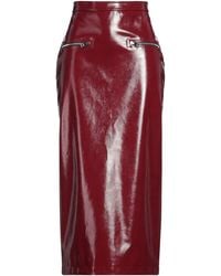 MSGM - Burgundy Maxi Skirt Polyester, Polyurethane - Lyst
