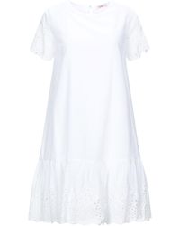 Blugirl Blumarine Short Dress in Ivory (White) - Lyst