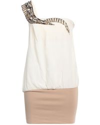 Pinko - Ivory Mini Dress Silk, Polyamide, Elastane, Viscose - Lyst