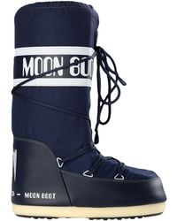 Moon Boot Classic Nylon Waterproof Snow Boots - Blue