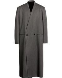 Lardini - Charcoal Overcoat & Trench Coat Virgin Wool - Lyst