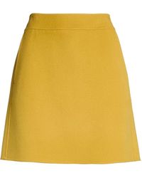 Max Mara - Mustard Mini Skirt Virgin Wool - Lyst