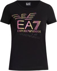 EA7 - T-Shirt Cotton, Elastane - Lyst