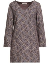 Yes-Zee - Urban Chic Taupe Mini Dress Polyester, Elastane - Lyst