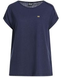 EA7 - T-Shirt Cotton, Linen - Lyst