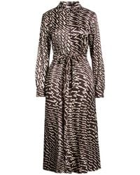 Marella - Dark Midi Dress Polyester, Elastane - Lyst