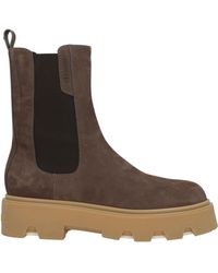 Moncler - Chocolate Ankle Boots Leather, Textile Fibers - Lyst