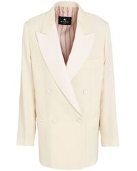 Etro - Ivory Blazer Cotton, Wool - Lyst