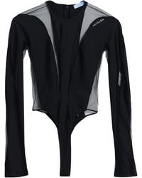 Mugler - Bodysuit Polyamide, Elastane, Rubber, Cotton - Lyst