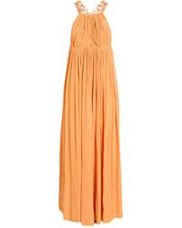 Lanvin - Maxi Dress Polyester, Glass, Synthetic Resin, Brass - Lyst