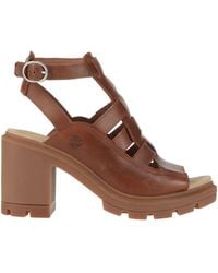 Timberland - Tan Sandals Leather, Textile Fibers - Lyst