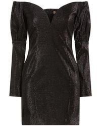 SIMONA CORSELLINI - Mini Dress Cotton, Metallic Fiber, Elastane - Lyst