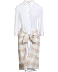 Sara Roka - Midi Dress Cotton, Linen, Polyamide - Lyst