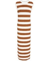 Eleventy - Camel Maxi Dress Cotton, Linen, Polyester - Lyst