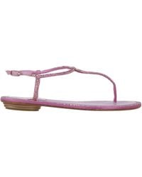 Rene Caovilla - Thong Sandal Textile Fibers, Leather - Lyst